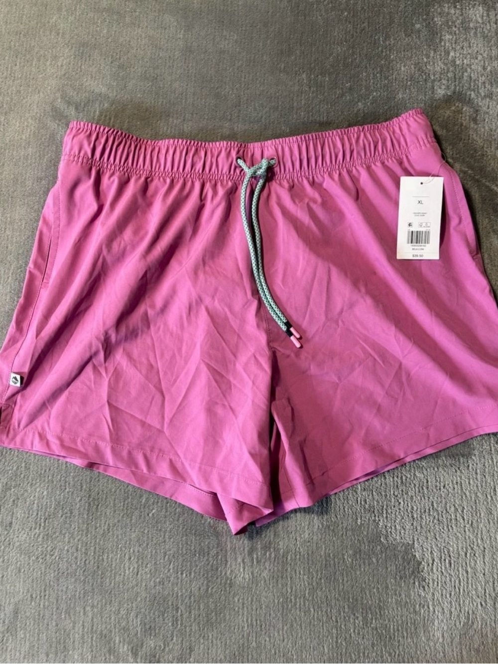 Men's Swim Trunks — Magenta Drawstring Swim Shorts